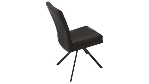 Vierfußstuhl laVie aus Leder in Dunkelgrau laVie Color-Line - Polsterstuhl schiefergraues Leder Napoli 989 & schwarzes Eisen