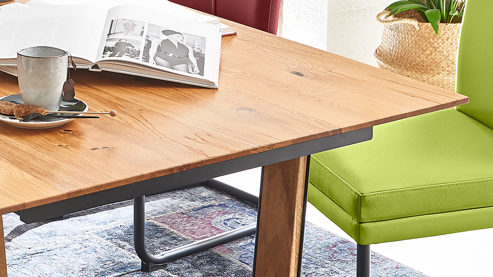 Esstisch laVie aus Holz in Holzfarben laVie Color-Line - Esstisch Charakter-Eiche & schwarzes Eisen - ca. 180 x 100 cm