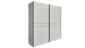 Kleiderschrank Interliving aus Holz in Weiß Interliving Kleiderschrank Serie 1207 – Schwebetürenschrank 913007 weißer Mattlack – zwei Türen, Breite ca. 212 cm