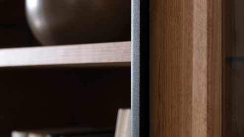 Highboard Mca direkt aus Holz in Holzfarben Wohnprogramm Greno - Kombi-Highboard Wildeiche - vier Fächer, eine Glastür, Höhe ca. 145 cm