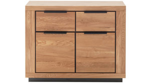 Kommode Mca direkt aus Holz in Holzfarben Wohnprogramm Greno - Kommode Wildeiche - zwei Türen, zwei Schubladen, Breite ca. 102 cm