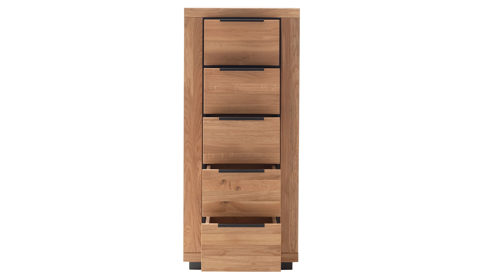Schubladenkommode Mca direkt aus Holz in Holzfarben Wohnprogramm Greno - Kommode Wildeiche - fünf Schubladen, Höhe ca. 142 cm