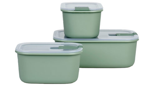 Dose Mepal aus Kunststoff in Hellgrün MEPAL Frischhaltedoesen-Set Easyclip nordisch salbeigrüner Kunststoff – dreiteilig