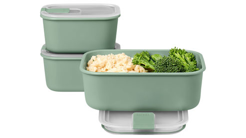 Dose Mepal aus Kunststoff in Hellgrün MEPAL Frischhaltedoesen-Set Easyclip nordisch salbeigrüner Kunststoff – dreiteilig