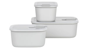 Dose Mepal aus Kunststoff in Weiß MEPAL Frischhaltedoesen-Set Easyclip nordisch weißer Kunststoff – dreiteilig