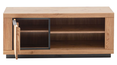 Wohnwand Mca direkt aus Holz in Holzfarben Wohnprogramm Greno - Wohnwand Wildeiche - vierteilig , Breite ca. 346 cm