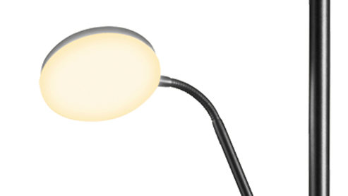 Stehleuchte Fh fischer & honsel aus Metall in Schwarz FH Stehlampe Sorento sandschwarzes Metall - Höhe ca. 182 cm