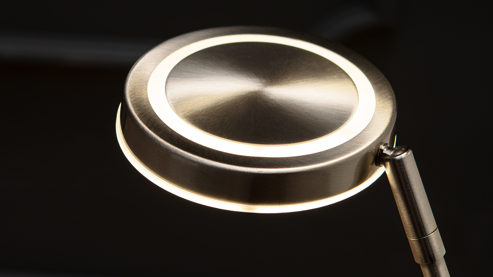 Stehleuchte Fh fischer & honsel aus Metall in Nickel FH Stehlampe Sorento nickelfarbenes Metall - Höhe ca. 138 cm