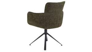 Vierfußstuhl Pro.com aus Stoff in Grün Malaga 3 - Armlehnstuhl mit Drehfunktion grüner Chenillebezug & Schwarz - ca. 59 x 86 cm
