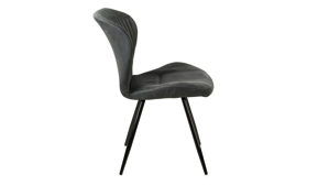 Vierfußstuhl Pro.com aus Stoff in Anthrazit Düren - Polsterstuhl anthrazitfarbener Microfaserbezug & Schwarz - ca. 54 x 86 cm