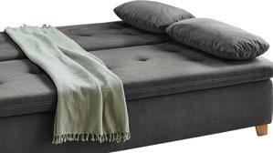 Schlafsofa Job aus Stoff in Grau Schlafsofa Nico graue Mikrofaserbezug 372-09– Breite ca. 204 cm