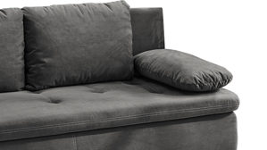 Schlafsofa Job aus Stoff in Grau Schlafsofa Nico graue Mikrofaserbezug 372-09– Breite ca. 204 cm