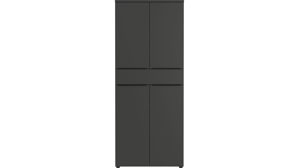 Aktenschrank Germania aus Holz in Dunkelgrau Büroprogramm Mailand - Aktenschrank Graphit - ca. 81 x 197 cm