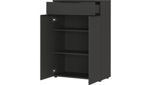 Aktenschrank Germania i.i. aus Holz in Dunkelgrau Büroprogramm Mailand - Aktenschrank Graphit - ca. 81 x 120 cm