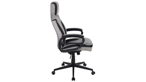 Bürostuhl Duo collection aus Stoff in Grau Chefsessel Sandro grauer Bezug & schwarzes Drehkreuz