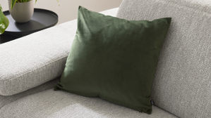 Kissenbezug /-hülle Interliving aus Stoff in Hellgrau Interliving Kissenhülle Serie 9120 olivgrüner Samt - ca. 45 x 45 cm