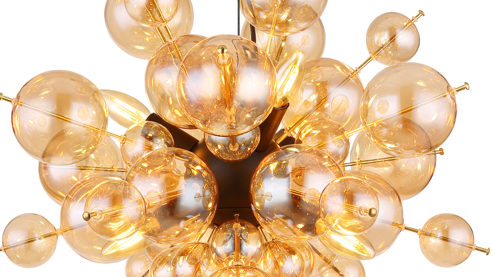 Pendelleuchte Globo lighting aus Glas in Gold GLOBO Hängeleuchte Udo goldfarbenes Glas & Metall – Durchmesser ca. 55 cm