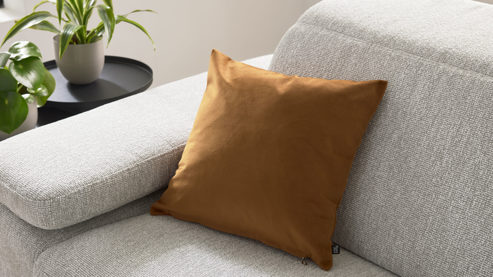 Kissenbezug /-hülle Interliving aus Stoff in Orange Interliving Kissenhülle Serie 9120 rostfarbener Samt - ca. 45 x 45 cm
