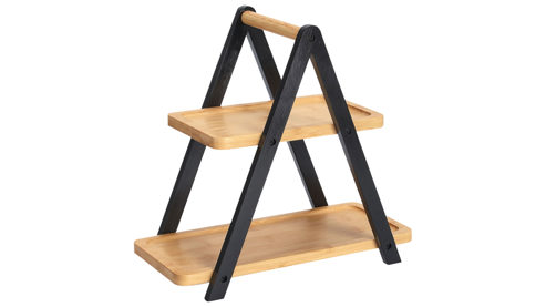 Etagere Zeller present aus Holz in Holzfarben Etagere Bambus - zwei Böden