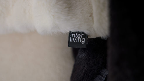 Kissenbezug /-hülle Interliving aus Stoff in Schwarz Interliving Kissen Serie 9125 - Kissenhülle schwarzes Kunstfell - ca. 50 x 50 cm