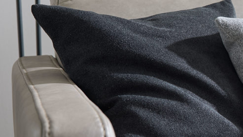 Kissenbezug /-hülle Interliving aus Stoff in Schwarz Interliving Kissen Serie 9124 - Kissenhülle schwarze Chenille - ca. 50 x 50 cm