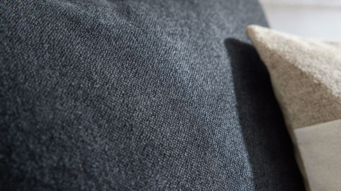 Kissenbezug /-hülle Interliving aus Stoff in Schwarz Interliving Kissen Serie 9124 - Kissenhülle schwarze Chenille - ca. 40 x 40 cm