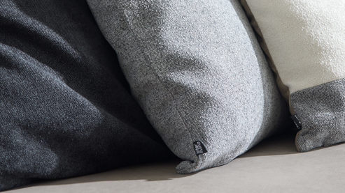 Kissenbezug /-hülle Interliving aus Stoff in Hellgrau Interliving Kissen Serie 9124 - Kissenhülle graue Chenille - ca. 50 x 50 cm