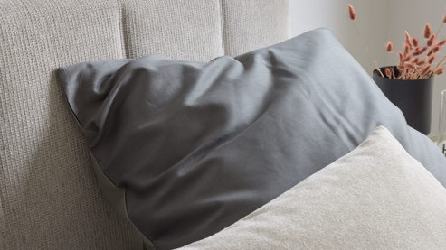 Bettwäsche-Set Interliving aus Stoff in Grau Interliving Bettwäsche Serie 9128 grauer Baumwollsatin - ca. 135 x 200 cm