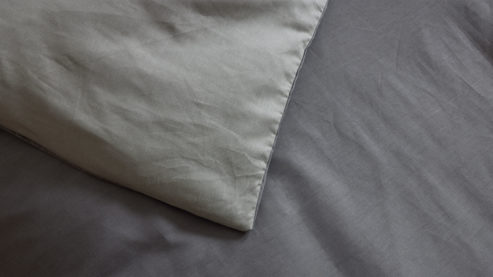 Bettwäsche-Set Interliving aus Stoff in Grau Interliving Bettwäsche Serie 9128 Baumwollsatin in Grau & Anthrazit - ca. 155 x 220 cm