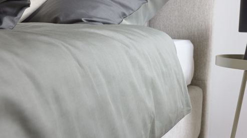 Bettwäsche-Set Interliving aus Stoff in Anthrazit Interliving Bettwäsche Serie 9128 grauer Baumwollsatin - ca. 155 x 220 cm