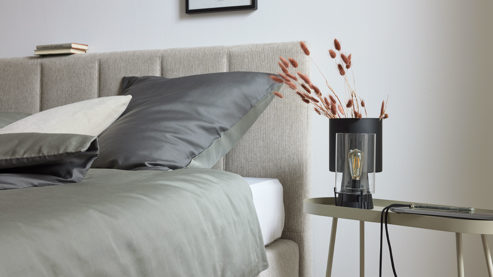 Bettwäsche-Set Interliving aus Stoff in Grau Interliving Bettwäsche Serie 9128 Baumwollsatin in Grau & Anthrazit - ca. 155 x 220 cm