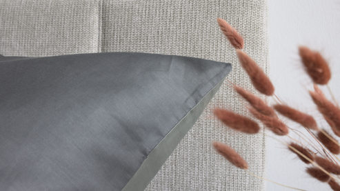 Bettwäsche-Set Interliving aus Stoff in Grau Interliving Bettwäsche Serie 9128 grauer Baumwollsatin - ca. 135 x 200 cm