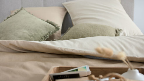 Bettwäsche-Set Interliving aus Stoff in Beige Interliving Bettwäsche Serie 9128 sandfarbener Baumwollsatin - ca. 135 x 200 cm