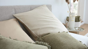 Bettwäsche-Set Interliving aus Stoff in Creme Interliving Bettwäsche Serie 9128 Baumwollsatin in Creme & Sand - ca. 135 x 200 cm