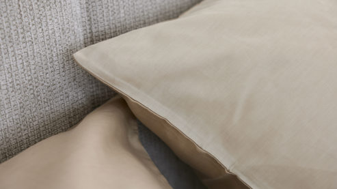 Bettwäsche-Set Interliving aus Stoff in Creme Interliving Bettwäsche Serie 9128 Baumwollsatin in Creme & Sand - ca. 155 x 220 cm