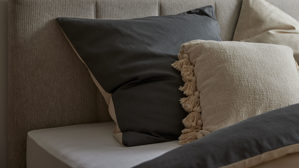 Bettwäsche-Set Interliving aus Stoff in Beige Interliving Bettwäsche Serie 9128 Baumwollsatin in Sand & Anthrazit - ca. 155 x 220 cm