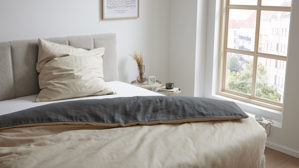 Bettwäsche-Set Interliving aus Stoff in Beige Interliving Bettwäsche Serie 9128 Baumwollsatin in Sand & Anthrazit - ca. 155 x 220 cm