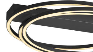 Deckenleuchte Fh fischer & honsel aus Metall in Schwarz FH LED-Deckenleuchte Kiku schwarzes Metall - Durchmesser ca. 56 cm