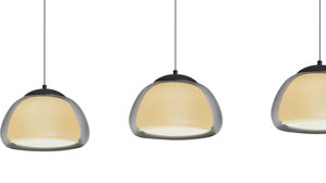 Pendelleuchte B-leuchten aus Glas in Schwarz B-LEUCHTEN LED-Pendelleuchte Luxxo Rauchgrau & Schwarz - Länge ca. 125 cm