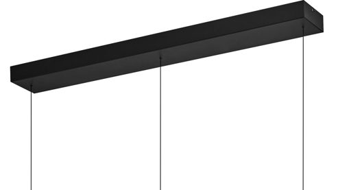 Pendelleuchte B-leuchten aus Glas in Schwarz B-LEUCHTEN LED-Pendelleuchte Luxxo Rauchgrau & Schwarz - Länge ca. 125 cm