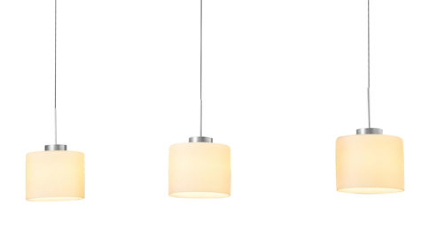 Pendelleuchte B-leuchten aus Glas in Weiß B-LEUCHTEN LED-Pendelleuchte Abby Weiß & Aluminium - Länge ca. 110 cm