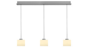 Pendelleuchte B-leuchten aus Glas in Weiß B-LEUCHTEN LED-Pendelleuchte Abby Weiß & Aluminium - Länge ca. 110 cm