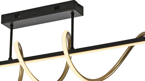 Deckenleuchte Just light. (leuchtendirekt) aus Metall in Schwarz JUST LIGHT. Deckenleuchte Emanda Schwarz & Gold - Länge ca. 120 cm