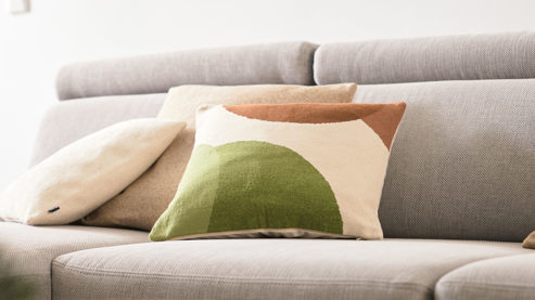 Kissenbezug /-hülle Interliving aus Stoff in Beige Interliving Kissenhülle Serie 9123 graphisch gemustertes Jacquard - ca. 45 x 45 cm