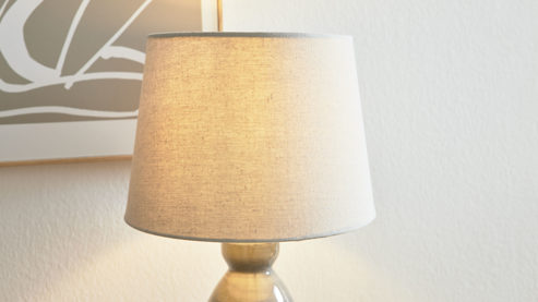 Tischleuchte Interliving aus Keramik in Grau Interliving Leuchten Serie 9346 - Tischlampe graue Keramik – Höhe ca. 49 cm