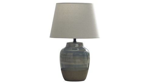 Tischleuchte Interliving aus Keramik in Grau Interliving Leuchten Serie 9346 - Tischlampe graue Keramik – Höhe ca. 37 cm