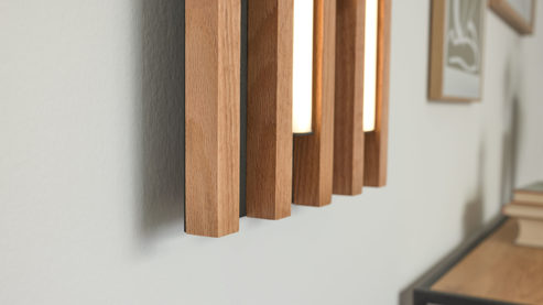 Deckenleuchte Interliving aus Holz in Schwarz Interliving Leuchten Serie 9347 - Deckenlampe Holz - ca. 26 x 70 cm