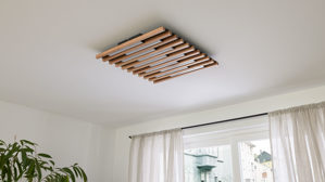 Deckenleuchte Interliving aus Holz in Schwarz Interliving Leuchten Serie 9347 - Deckenlampe Holz - ca. 62 x 60 cm