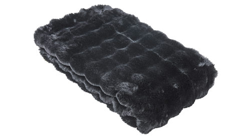 Wohndecke Done.® aus Stoff in Schwarz done.® Wohndecke Baloon schwarzes Kaninchen-Kunstfell - ca. 150 x 200 cm