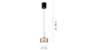 Pendelleuchte Paul neuhaus aus Metall in Schwarz Paul Neuhaus Rika - Pendelleuchte Schwarz & Rauchgrau - Durchmesser ca. 15 cm